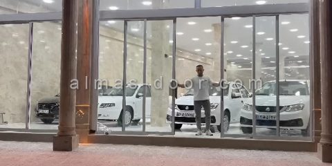 درب دستی با ریل اتوماتیک نمایشگاه اتومبیل (2)